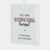 カスタム未来OT職業セラピストOT学生 ガラスオーナメント (正面左)