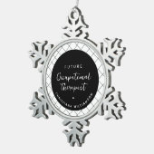 カスタム未来TO職業セラピストエレガント スノーフレークピューターオーナメント (右)