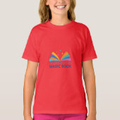 カスタム本の積み重ねTシャツ 読書好き Tシャツ (正面)