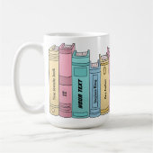 カスタム本まお気に入りのたは作家名の重複 コーヒーマグカップ (左)