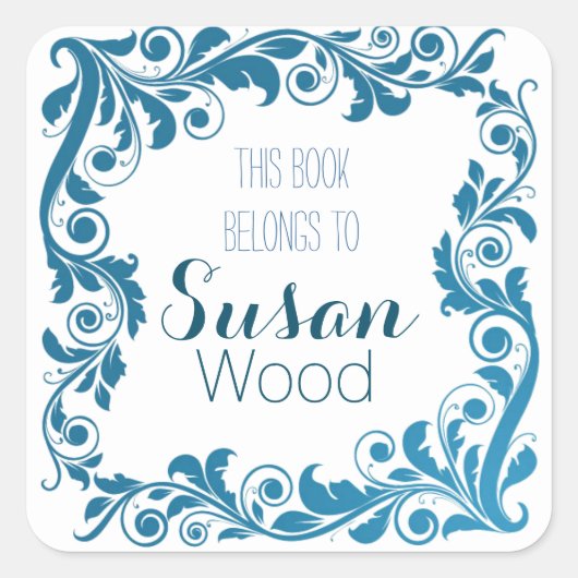 カスタム本エレガントプレートシール スクエアシール (正面)