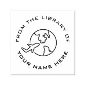 カスタム本エンボッサー | ワールドトラベラーズフライト セルフインキングスタンプ (デザイン)