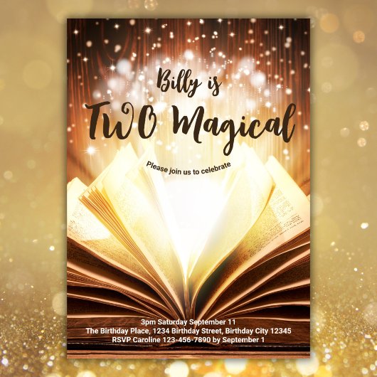 カスタム本2つの魔法の2番目の誕生日 招待状