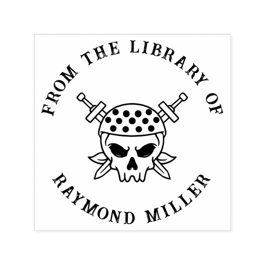 カスタム本 | ゴシック様式の海賊スカル セルフインキングスタンプ (デザイン)