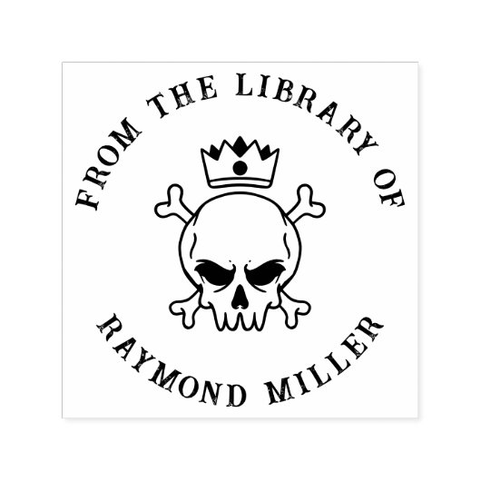 カスタム本 | 王冠を持つゴシックスカル セルフインキングスタンプ (デザイン)