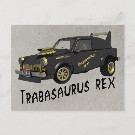 カスタム東ドイツのトラバントカー ポストカード (正面)