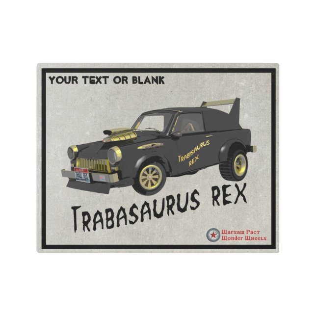 カスタム東ドイツのトラバントカー メタルプリント (正面)