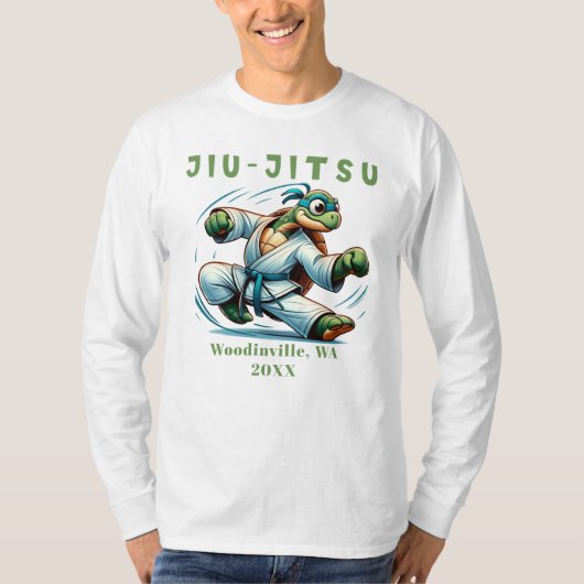 カスタム柔術武術芸術場所名 Tシャツ (正面)