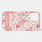 カスタム桜フラワーパターン ピンク Case-Mate iPhoneケース (裏面 (横))