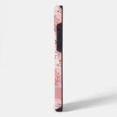カスタム桜花柄 ピンク iPhoneケース (左側面)