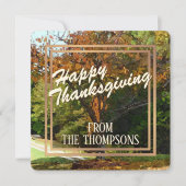カスタム森の水の色ハッピー感謝祭 シーズンカード (正面)