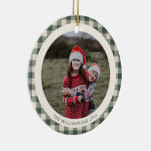 カスタム森の緑のプライド写真素朴クリスマス セラミックオーナメント (右)