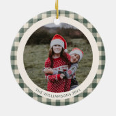 カスタム森の緑のプライド写真素朴クリスマス セラミックオーナメント (裏面)