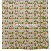 カスタム森林模様シャワーカーテン シャワーカーテン (正面)