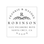 カスタム植物単図 |の結婚差出人住所 ラバースタンプ (インプリント)