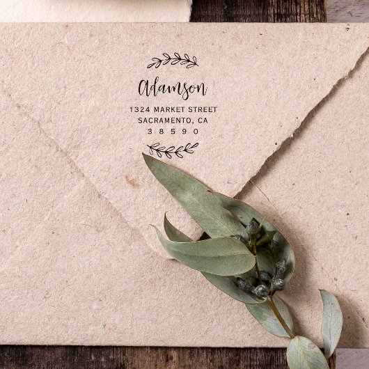 カスタム植物台本ファミリー名差出人住所 ラバースタンプ