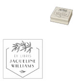 カスタム植物図書本Ex図書室蔵書票 ラバースタンプ (押印)