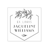 カスタム植物図書本Ex図書室蔵書票 ラバースタンプ (インプリント)