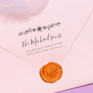 カスタム植物姓差出人住所 ラバースタンプ