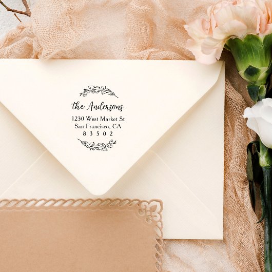 カスタム植物系名台本差出人住所 ラバースタンプ