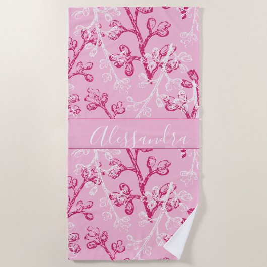 カスタム植物 ビーチタオル (正面)