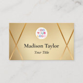 カスタム業務用エレガントカード金ゴールドQRコードおよびロゴ 名刺 (正面)