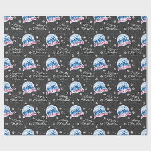 カスタム極列車表現のクリスマススノーフレーク ラッピングペーパー (フラット)