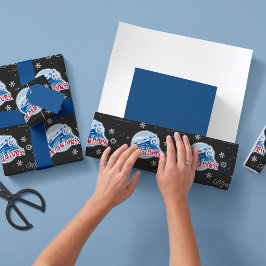 カスタム極列車表現のクリスマススノーフレーク ラッピングペーパー