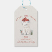 カスタム極熊の水の色クリスマスの雰囲気ギフト ギフトタグ (正面)