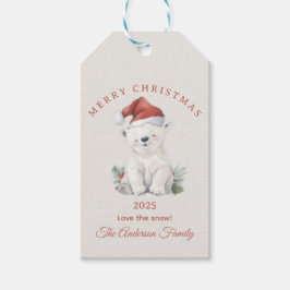 カスタム極熊の水の色クリスマスの雰囲気ギフト ギフトタグ