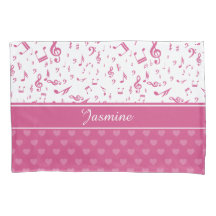 カスタム楽譜ノートとハートパターンピンク白