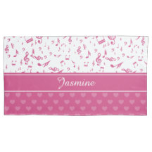 カスタム楽譜ノートとハートパターンピンク白