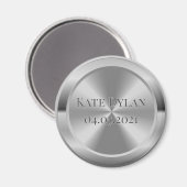 カスタム模擬シルバーサークルマグネット マグネット (正面/裏面)