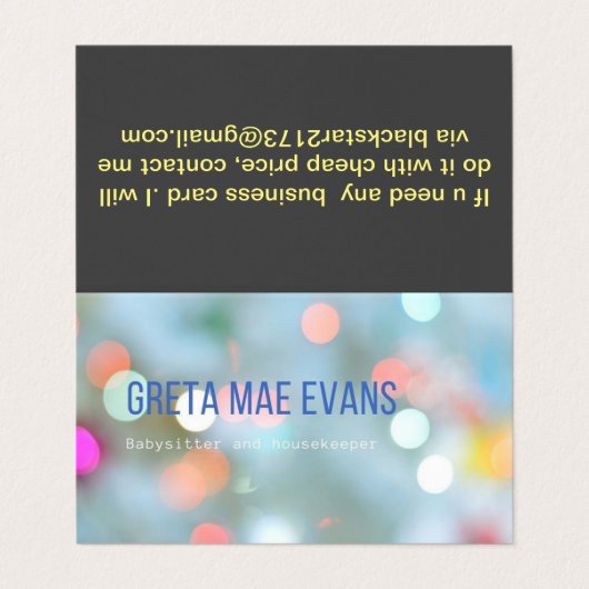 カスタム横テント折り畳み名刺 名刺 (外部フラット)