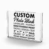 カスタム横向きパーソナライズされたフォトブロック7" x 5" フォトブロック (右)