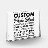 カスタム横向きパーソナライズされたフォトブロック7" x 5" フォトブロック (左)