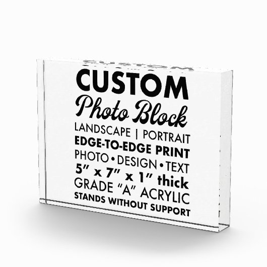 カスタム横向きパーソナライズされた写真の重さ フォトブロック (右)