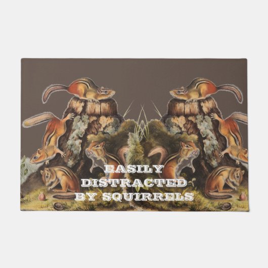 カスタム欠けリスの贈り物 ドアマット (正面)