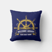 カスタム歓迎航海の船ホイールブルー クッション (正面)