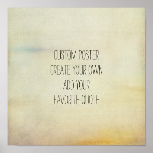 カスタム正方形のポスターを追加引用文ヴィンテージスタイル ポスター (正面)
