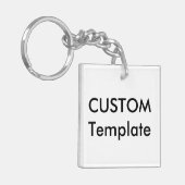 カスタム正方形アクリルキーチェーンキーリング – 両面 キーホルダー (正面左)