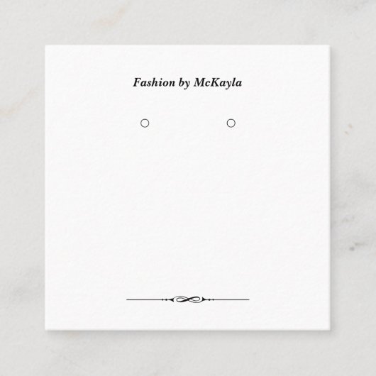 カスタム正方形クラシックイヤリング表示カード 予約カード (正面)