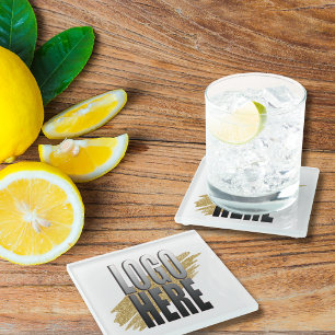 カスタム正方形プロフェッショナル企業のロゴバルク ガラスコースター