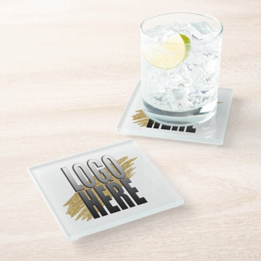 カスタム正方形プロフェッショナル企業のロゴバルク ガラスコースター (アングル)