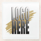 カスタム正方形プロフェッショナル企業のロゴバルク ガラスコースター (正面)