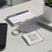 カスタム正方形QRコードキーチェーン キーホルダー