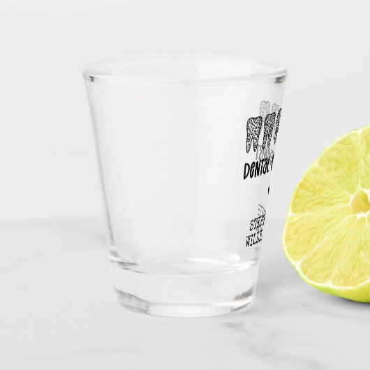 カスタム歯科衛生ヒョウ印字歯 ショットグラス (左)