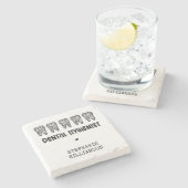 カスタム歯科衛生ヒョウ印字歯 ストーンコースター (横)