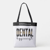カスタム歯科衛生士チータプリント贈答品 トートバッグ (裏面)
