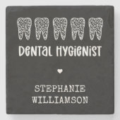 カスタム歯科衛生士レオパード歯 ストーンコースター (正面)